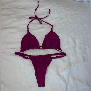 SHEIN Burgundy Bikini Set